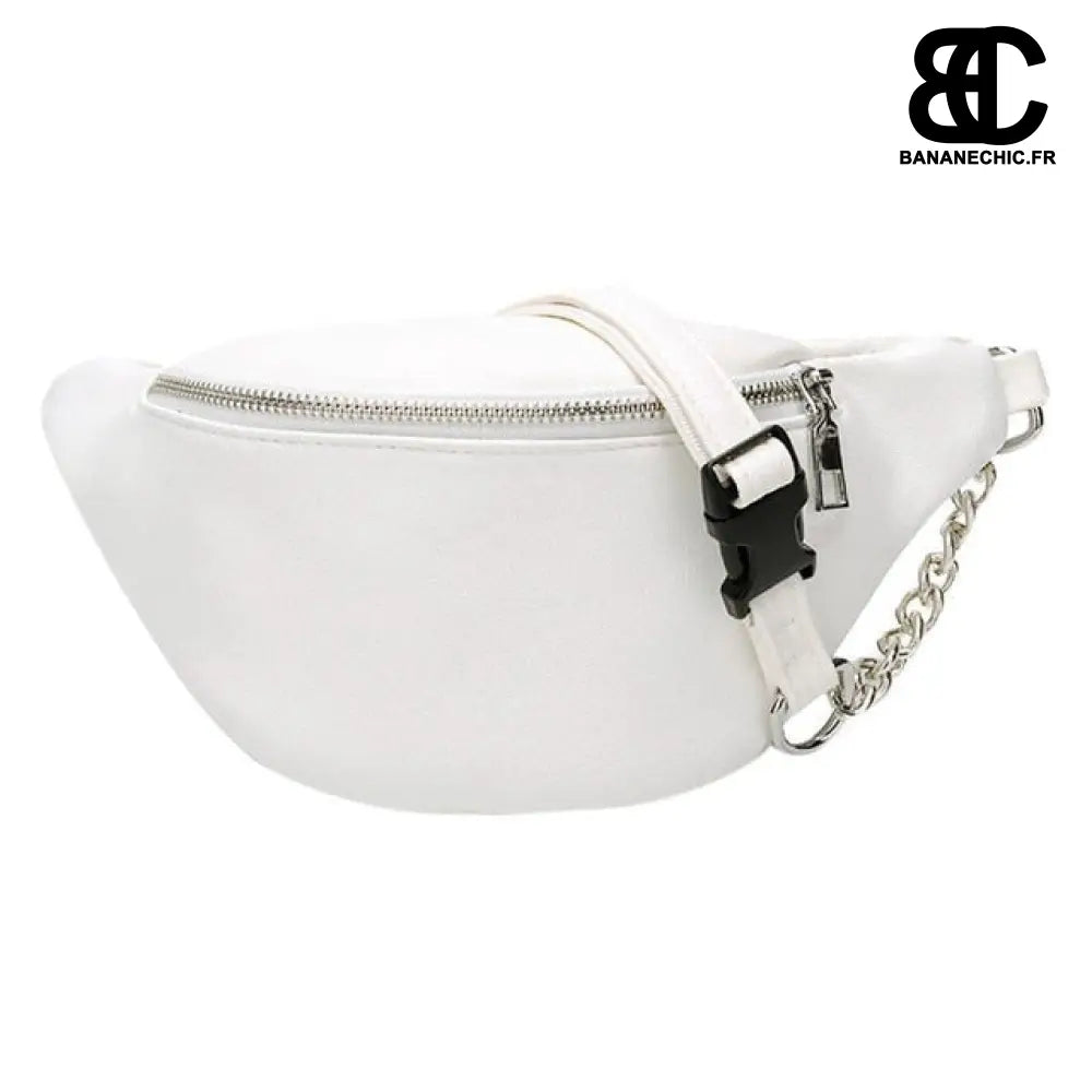 Sac banane cuir noir femme - Blanc - Banane - Banane Chic ™