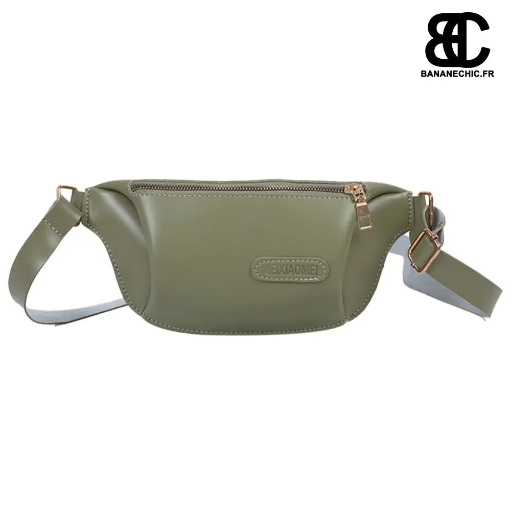 Sac banane cuir noir femme - Vert - Banane - Banane Chic ™