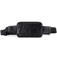 Sac banane cuir noir homme léger
