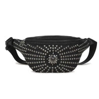 Sac banane cuir noir rock'n'roll femme