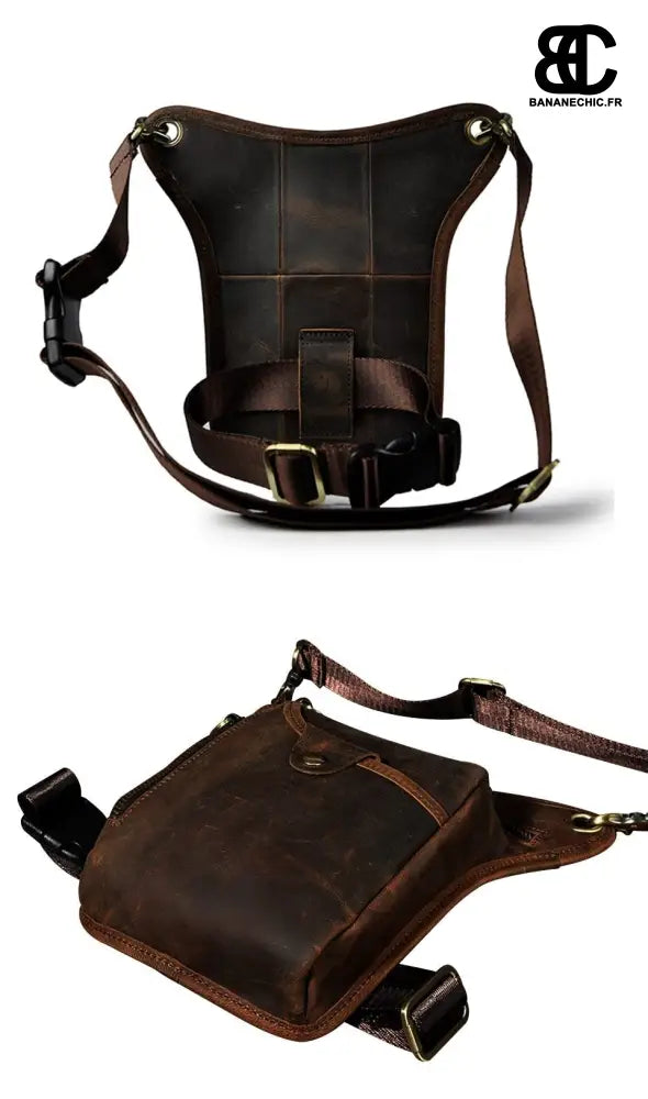 Sac banane cuir orange sport moto vélo - Banane - Banane