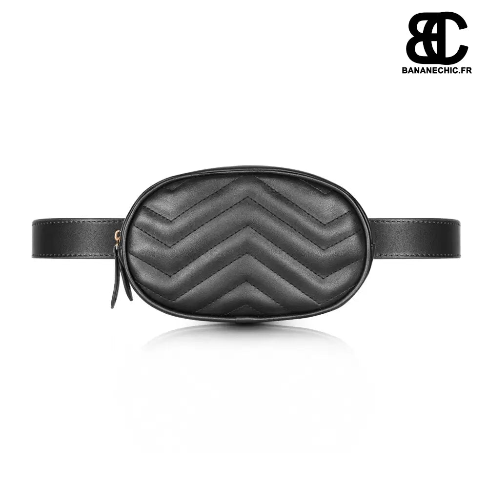 Sac banane cuir ovale femme - Noir - banane - Banane Chic ™