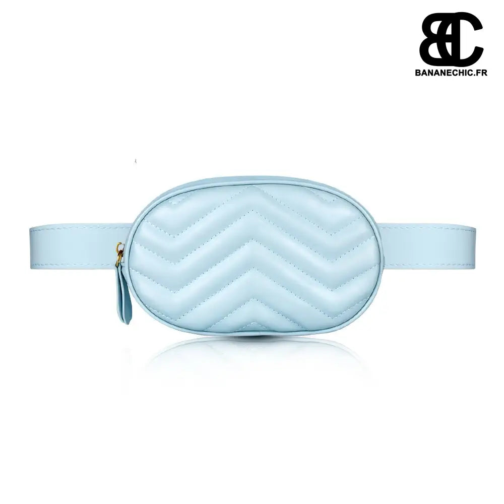 Sac banane cuir ovale femme - Bleu ciel - banane - Banane