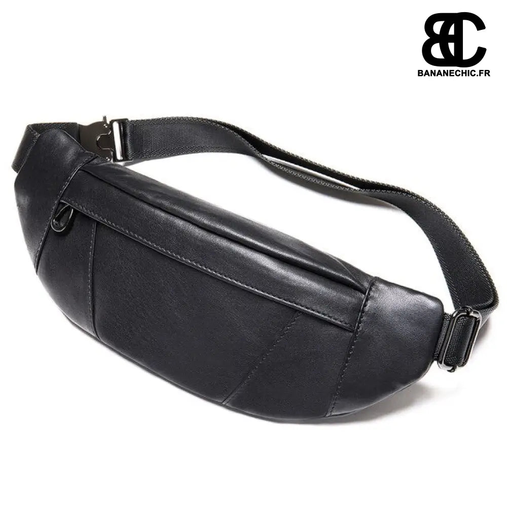 Sac banane cuir rétro - Noir - banane - Banane Chic ™