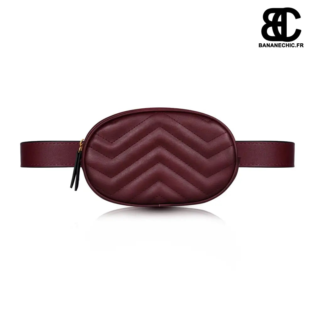 Sac banane cuir rond - Bordeau - Banane - Banane Chic ™