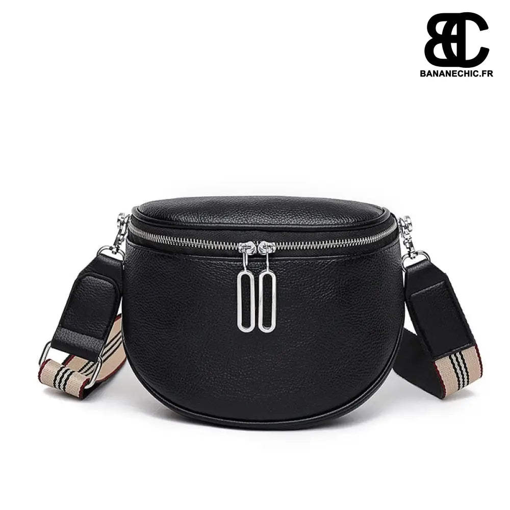 Sac banane cuir rouge rétro - Noir - banane - Banane Chic ™