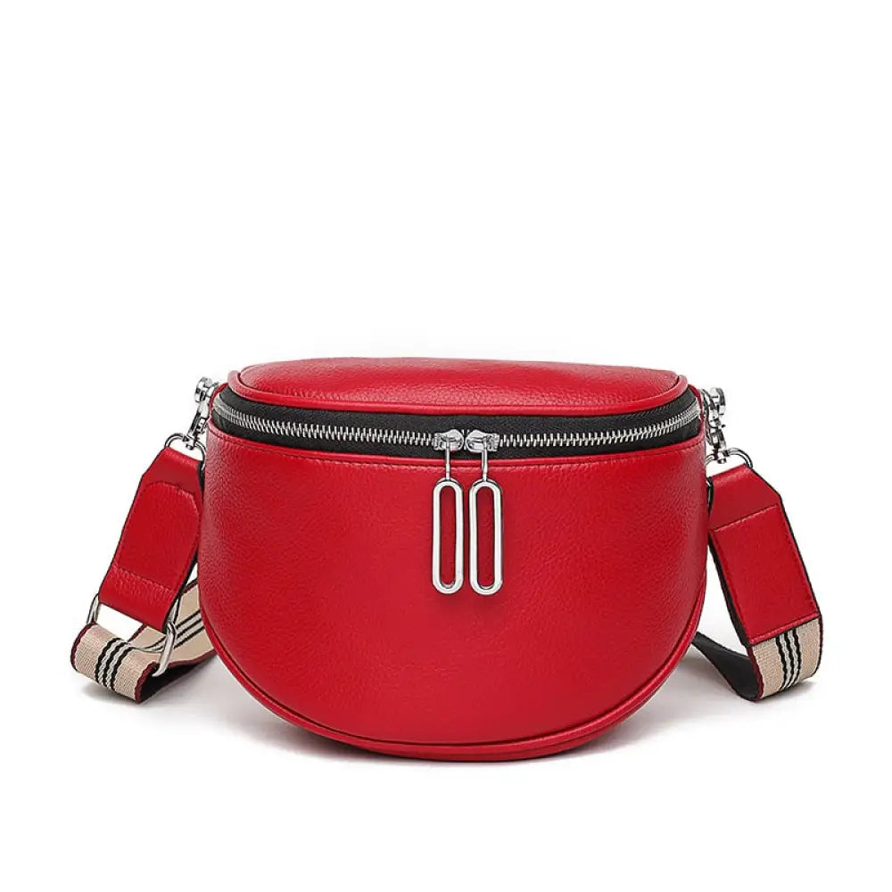 Sac banane cuir rouge rétro - Rouge - banane - Banane Chic ™