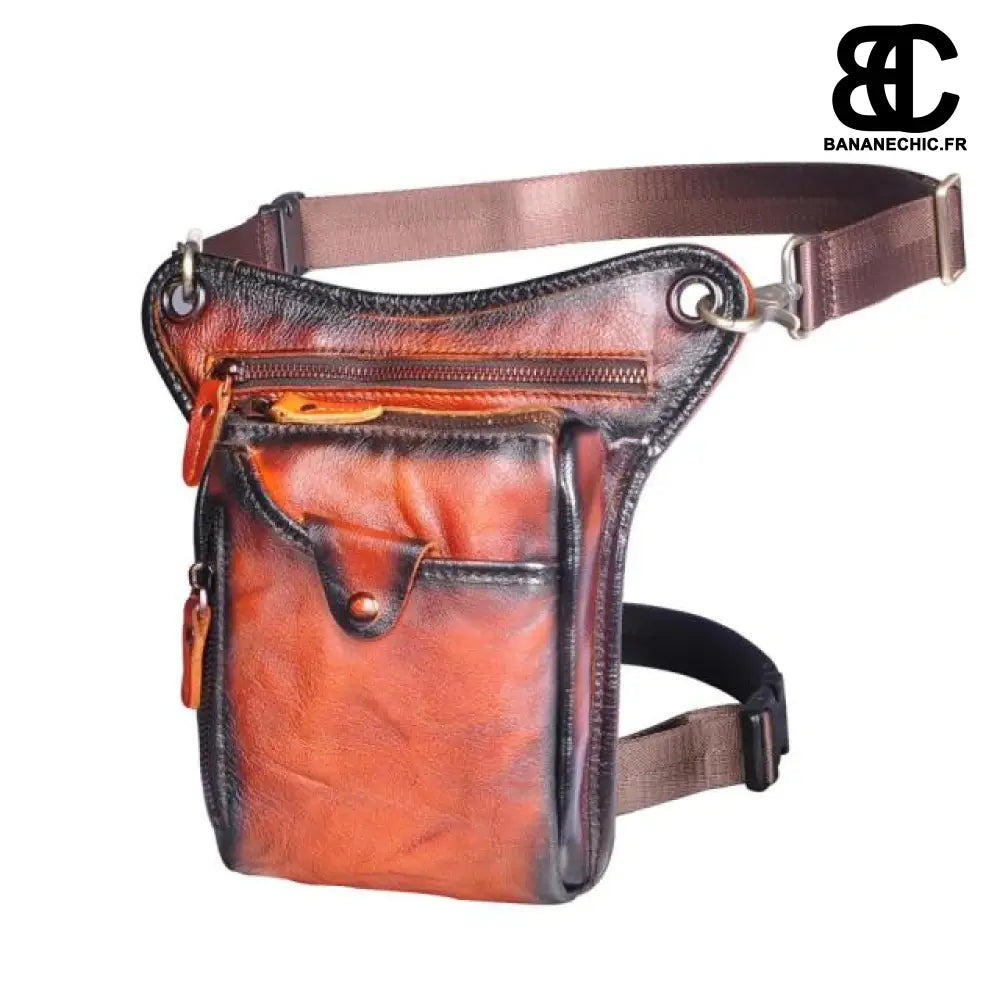 Sac banane cuir sport moto vélo - Orange - Banane - Banane