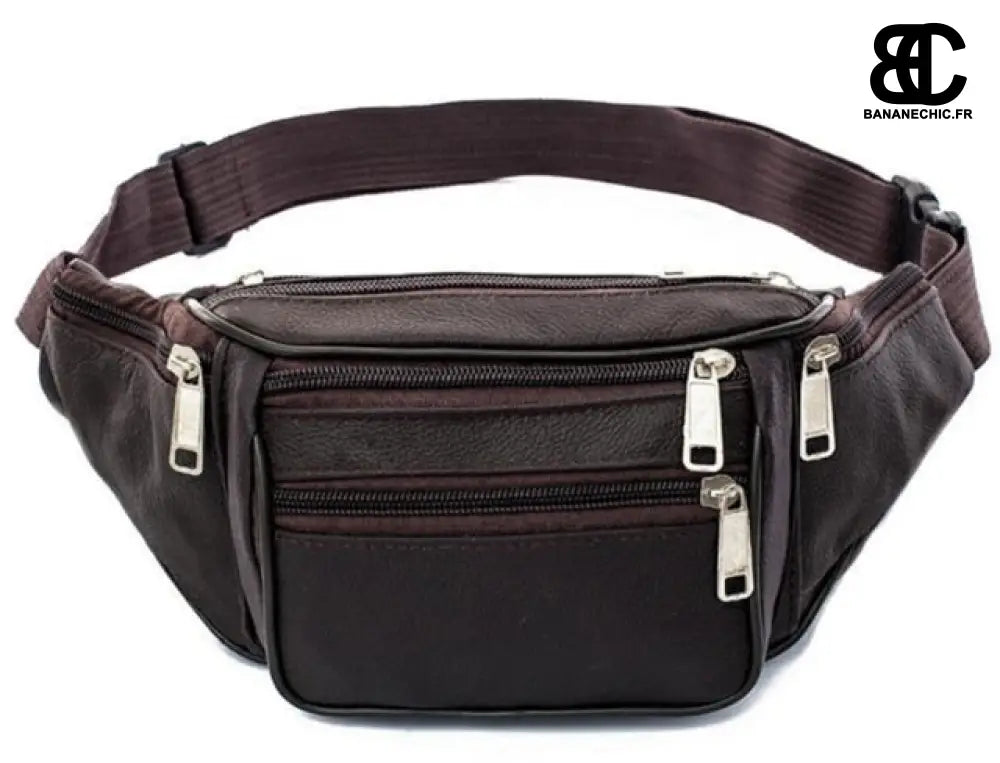 Sac banane cuir synthétique homme - Cafe - Banane - Banane