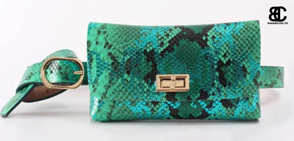 Sac banane cuir vintage imprimé - Vert - Banane - Banane