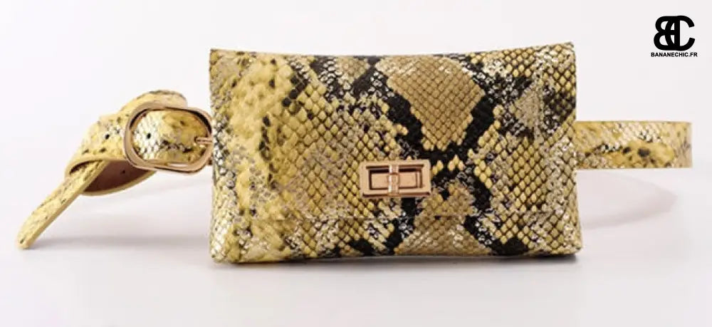 Sac banane cuir vintage imprimé - Doré - Banane - Banane