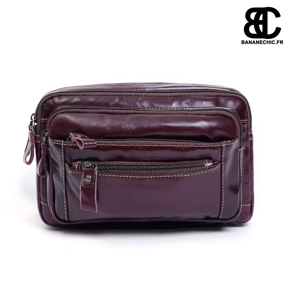 Sac banane cuir voyage homme - Café - Banane - Banane Chic ™
