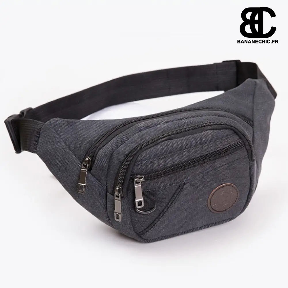 Sac banane décontracté 5 poches unisex - Noir - Banane -