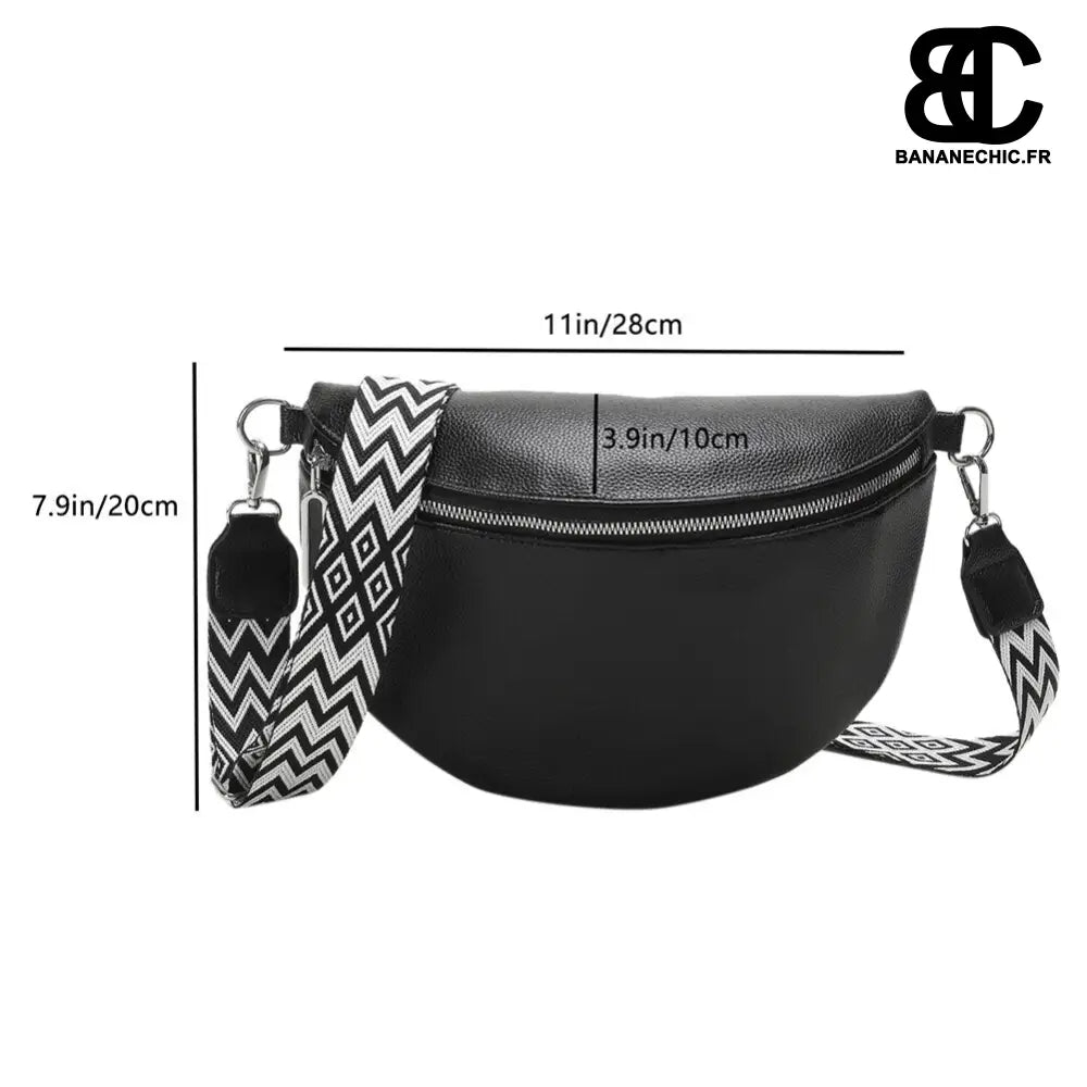 Sac banane élégant oversize à porter - Black - banane -