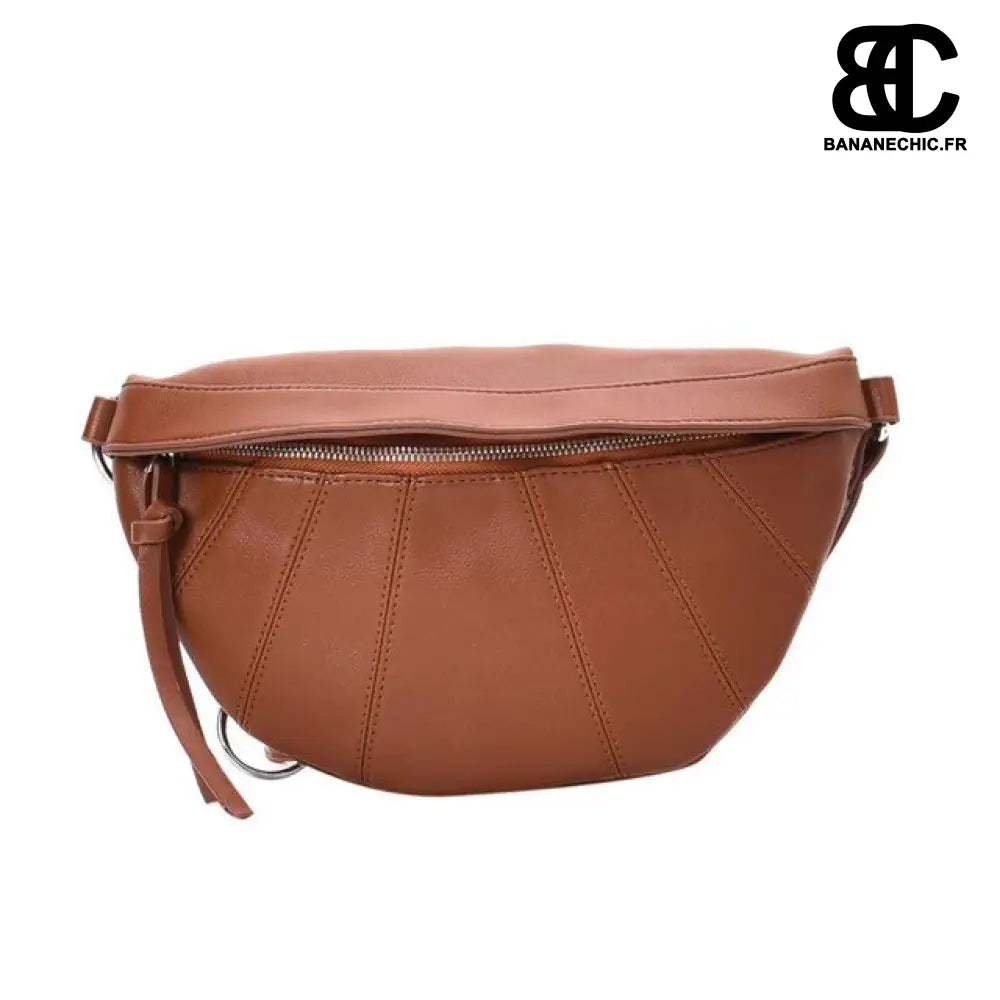 Sac banane en cuir véritable - Marron - Banane - Banane Chic