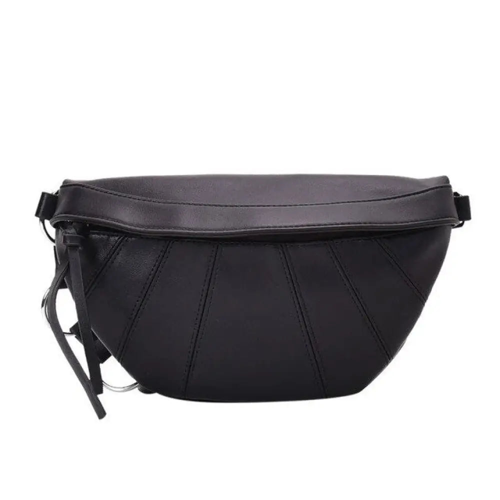 Sac banane en cuir véritable - Noir - Banane - Banane Chic ™