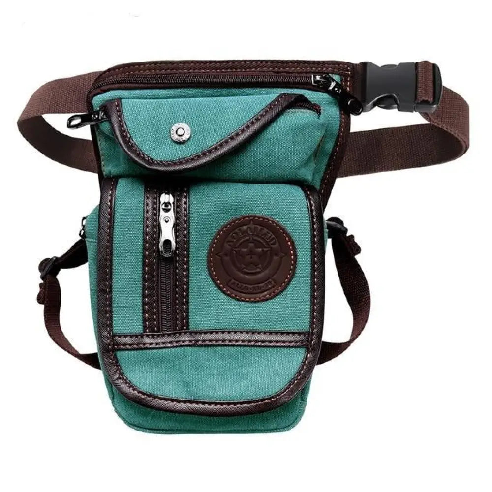 Sac banane en jean cuir sportif - Vert - Banane - Banane