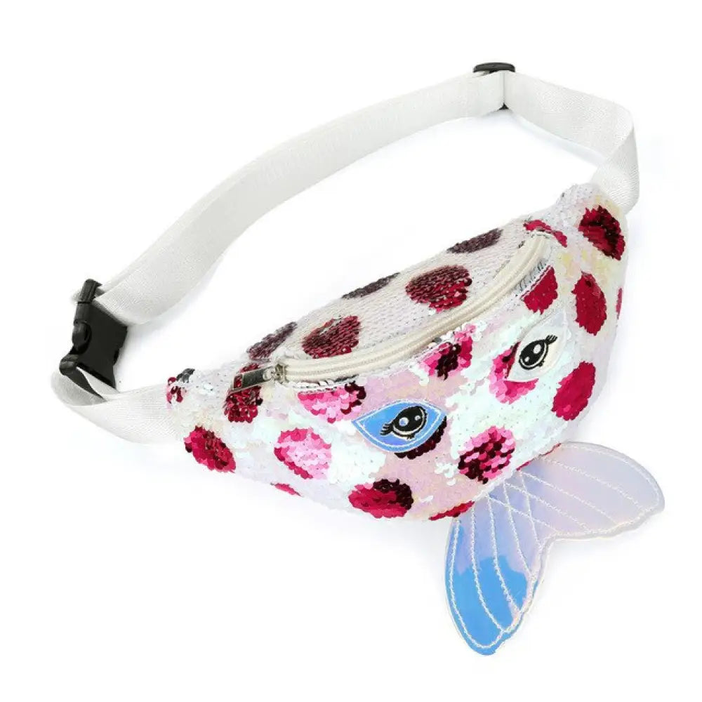 Sac banane enfant sirène blanc paillette - Blanc - Banane -