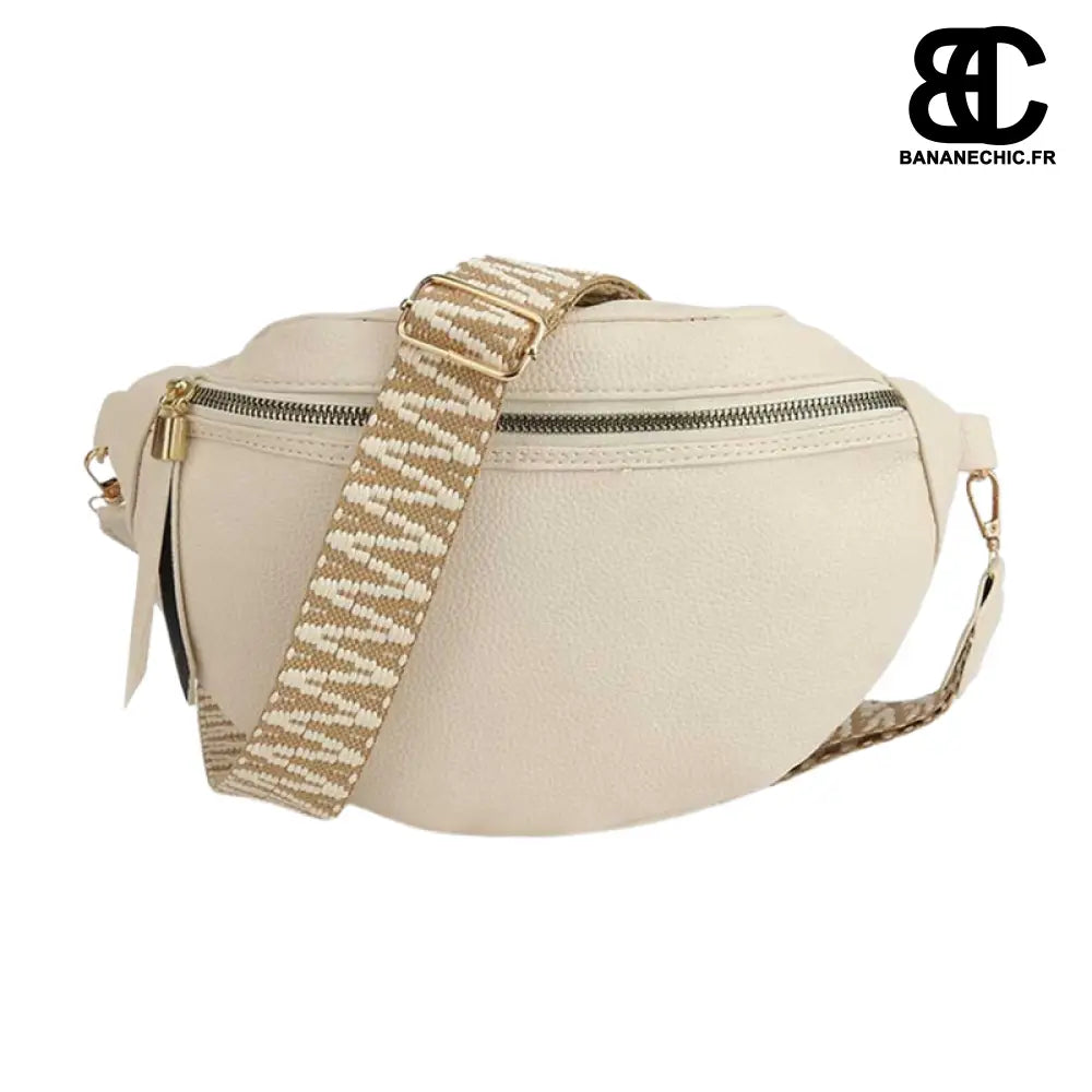 Sac Banane Femme Bandoulière Mode - Beige - Sac Banane -