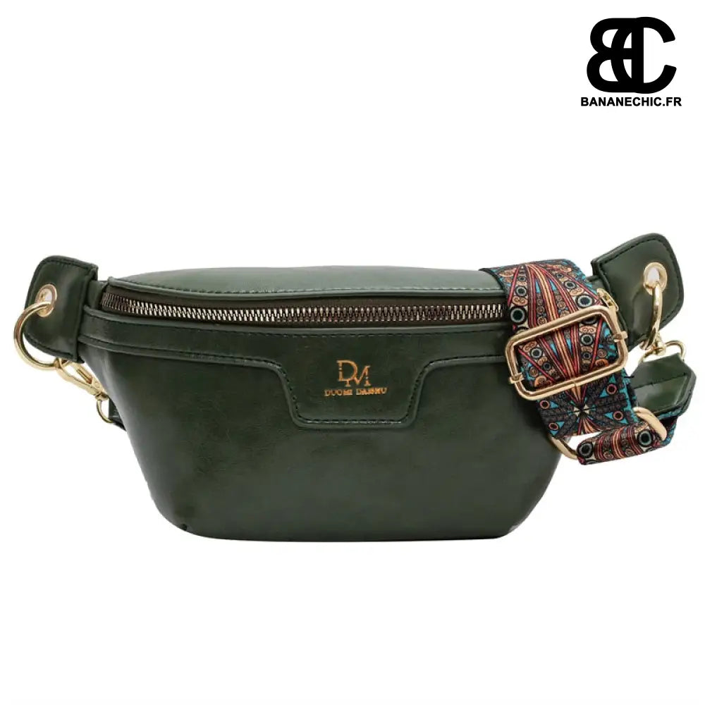 Sac banane femme cuir chic vintage - Vert - banane - Banane