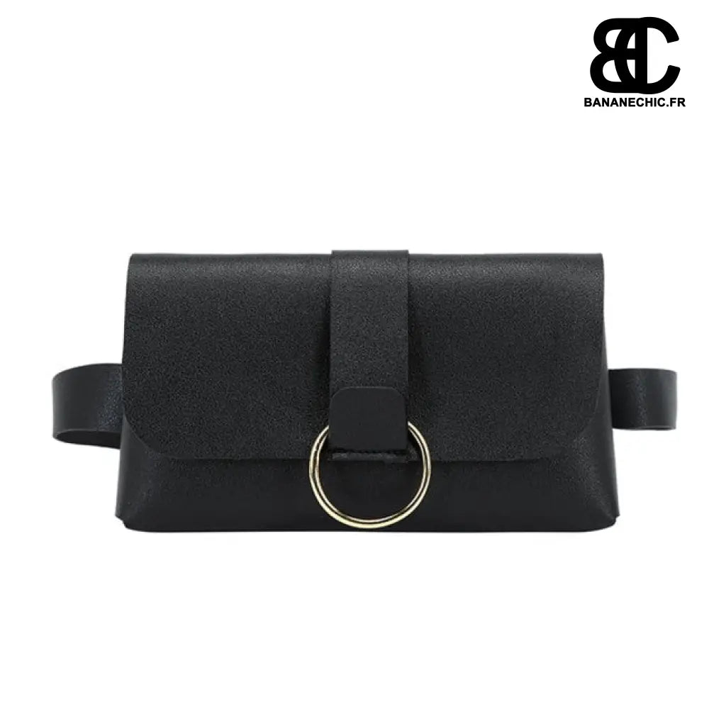 Sac banane femme cuir imprimé - Noir - Banane - Banane Chic