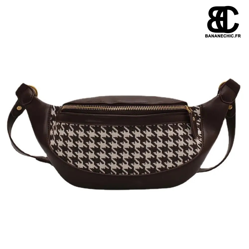 Sac banane femme cuir noir motifs - Café - banane - Banane