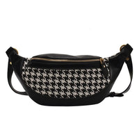 Sac banane femme cuir noir motifs