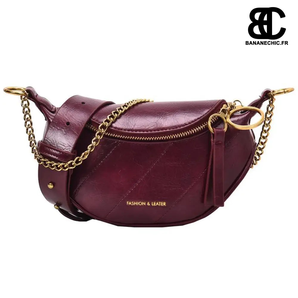 Sac Banane Femme Élégant - Prune - Sac Banane - Banane Chic