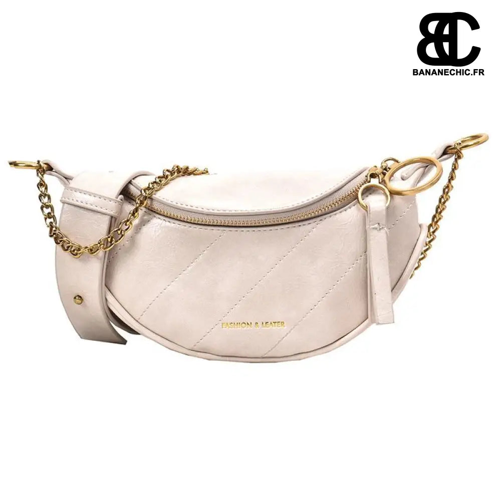 Sac Banane Femme Élégant - Crème - Sac Banane - Banane Chic