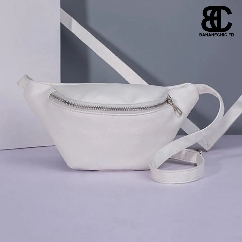 Sac banane femme élégant simili - Blanc - banane - Banane