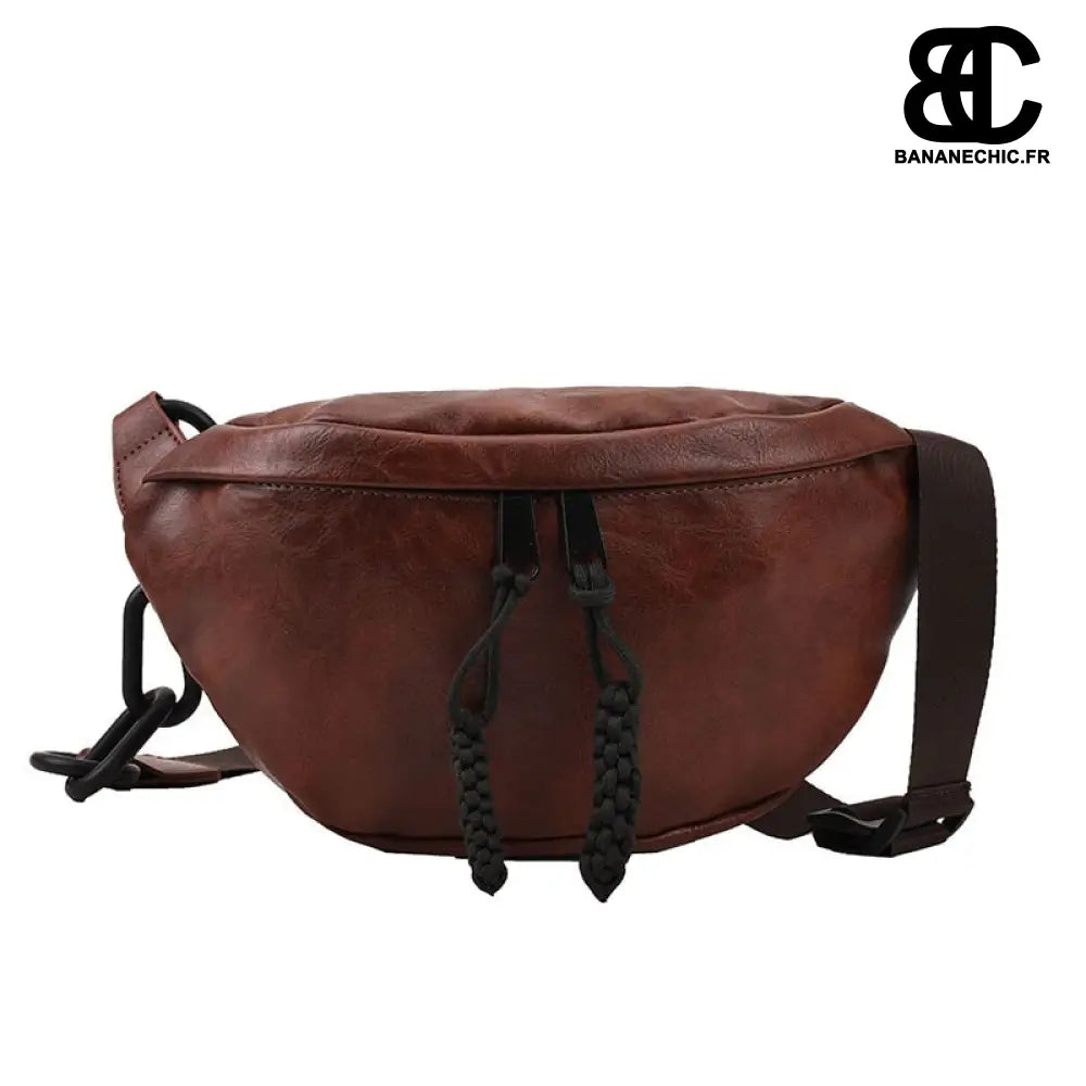 Sac banane femme grand taille - Marron foncé - Sac Banane -