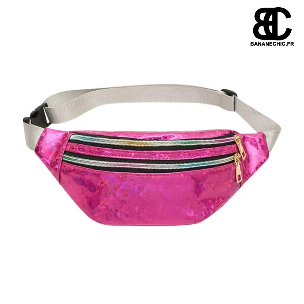 Sac banane femme holographique fashion - Rose - Banane -