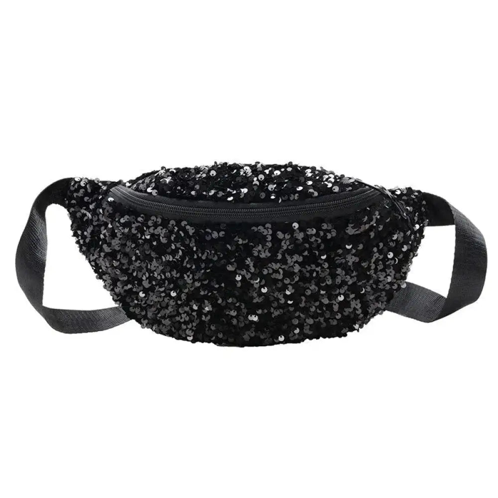 Sac banane femme noir paillettes élégant - Noir - banane -