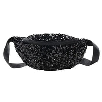 Sac banane femme noir paillettes élégant