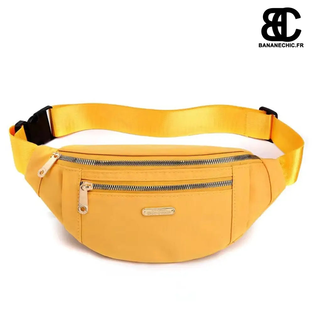 Sac banane femme Oxford 3 poches - Jaune - Banane - Banane