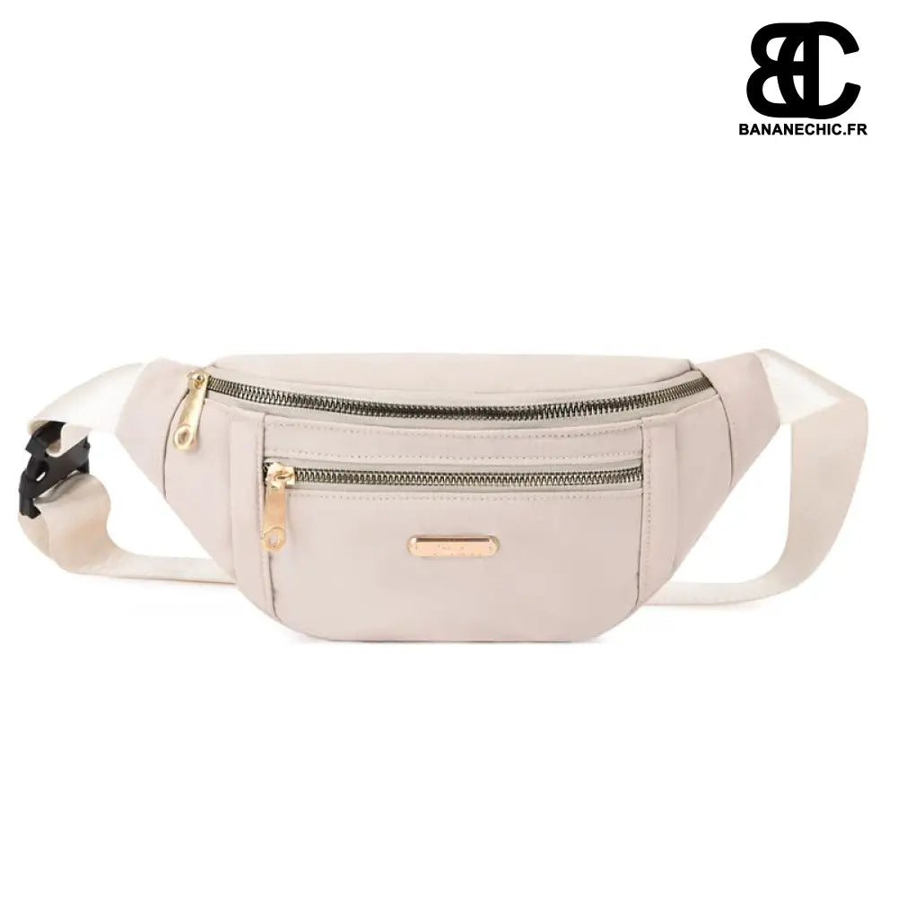 Sac banane femme Oxford 3 poches - Beige - Banane - Banane