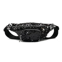 Sac banane femme paillettes noir