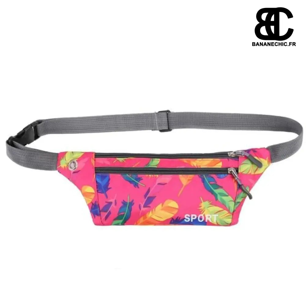 Sac banane femme sport imprimé - Rose fluo - Banane - Banane