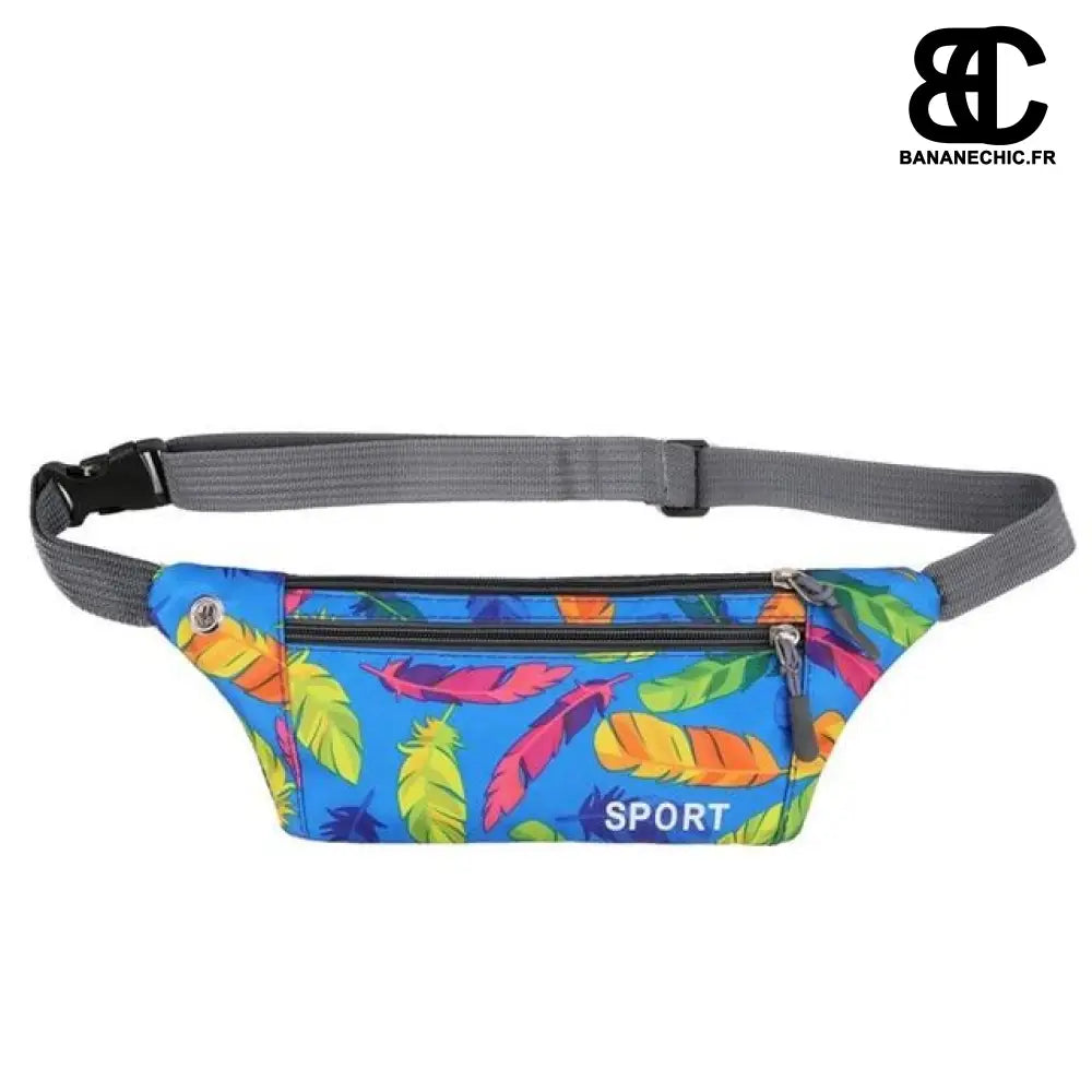 Sac banane femme sport imprimé - Bleu clair - Banane -