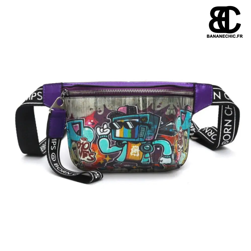 Sac banane femme street art étanche - Violet - Banane -