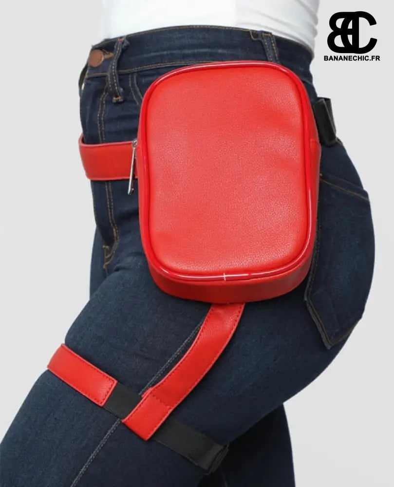 Sac banane femme tendance jambe - Rouge - Banane - Banane