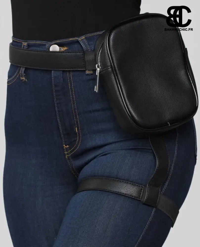 Sac banane femme tendance jambe - Noir - Banane - Banane