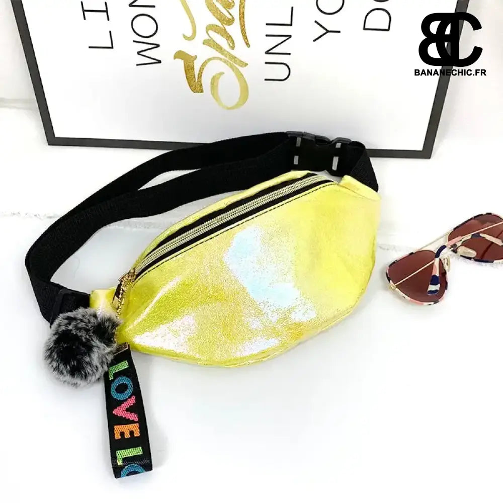 Sac Banane Festival Suede Noir - Jaune - Sac Banane - Banane