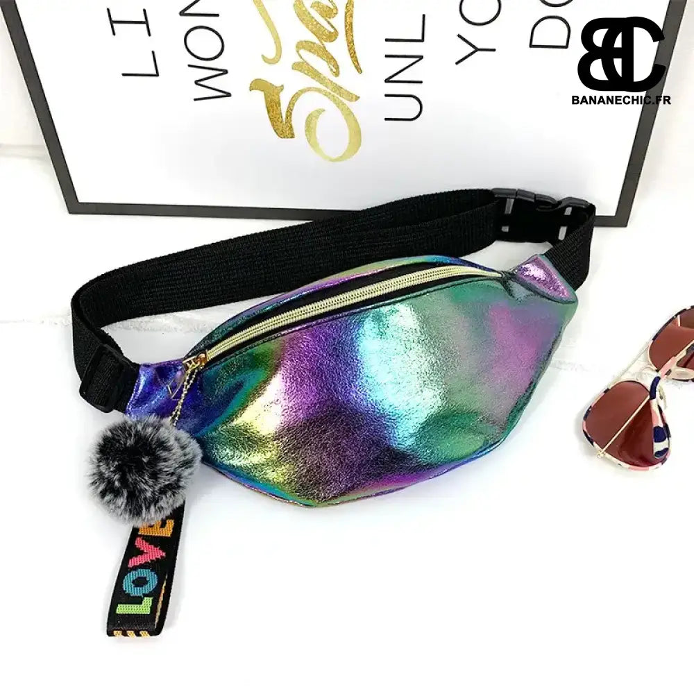 Sac Banane Festival Suede Noir - Holograpgique - Sac Banane