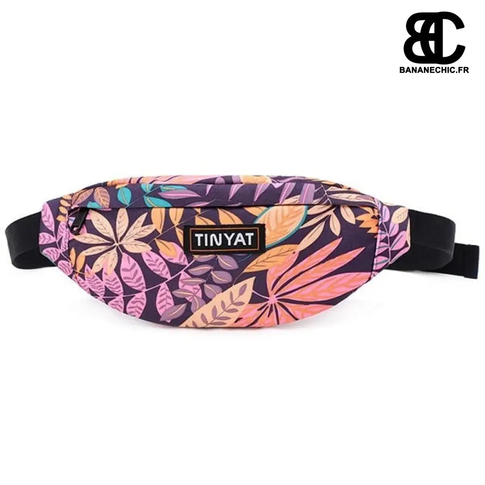 Sac banane feuillage imprimé - Violet - banane - Banane Chic