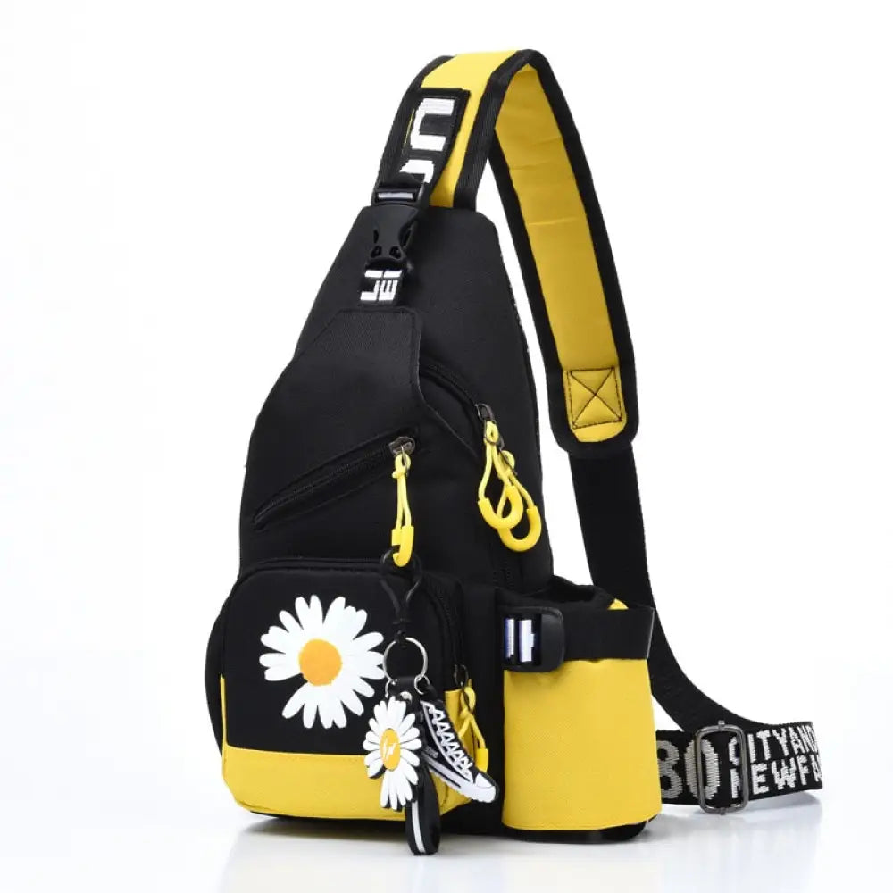 Sac banane fleur bandoulière - Jaune - Banane - Banane Chic