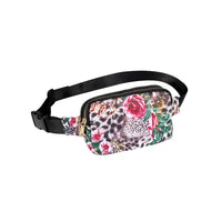 Sac banane fleurs rose