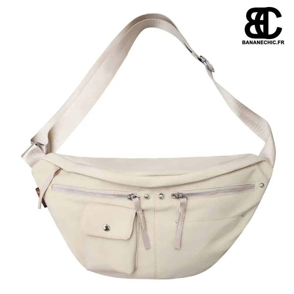 Sac banane géant bandoulière femme,noir - Blanc - Banane -