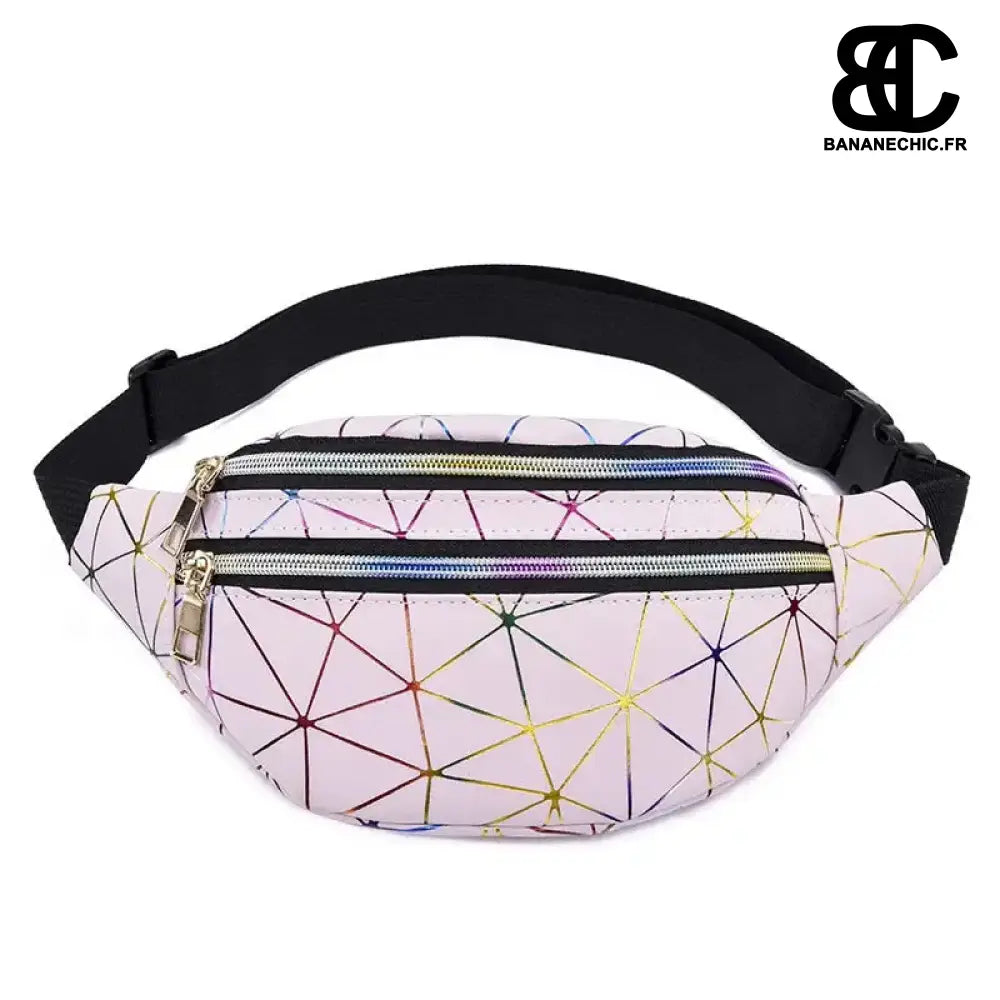 Sac Banane Géométrique Design - Rose clair - Sac Banane -