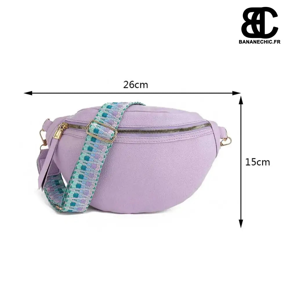 Sac banane grand cuir chic - Purple - banane - Banane Chic ™
